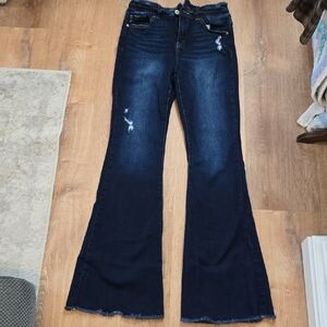 KanCan Dark Blue Wide Leg Flare Jeans